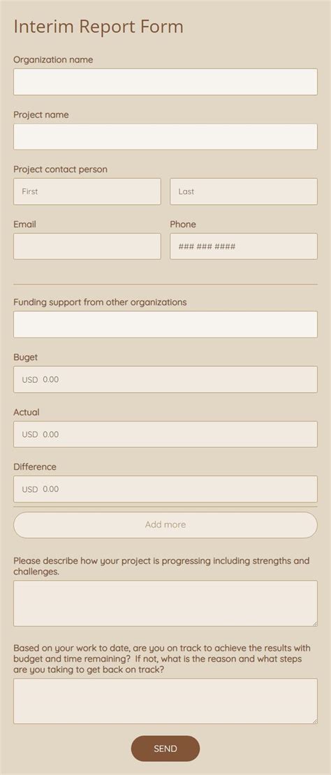 Online Interim Report Form Template 123FormBuilder