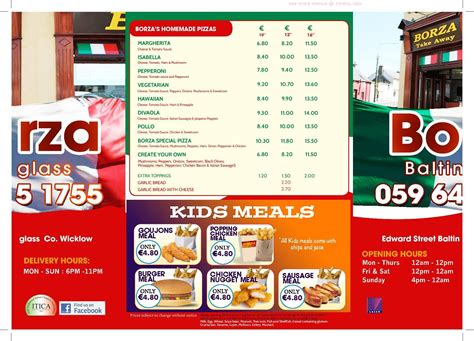 Online Menu of Borza Take Away Restaurant, Baltinglass, Ireland, …