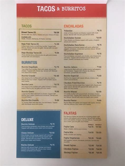 Online Menu of Camila