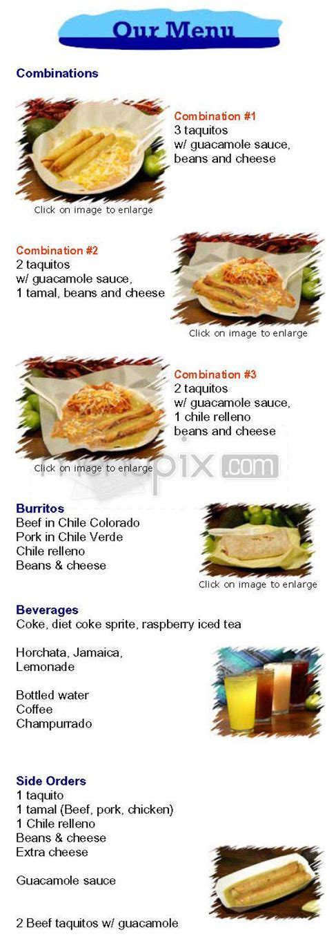 Online Menu of Cielito Lindo, Sherman, TX - menupix.com