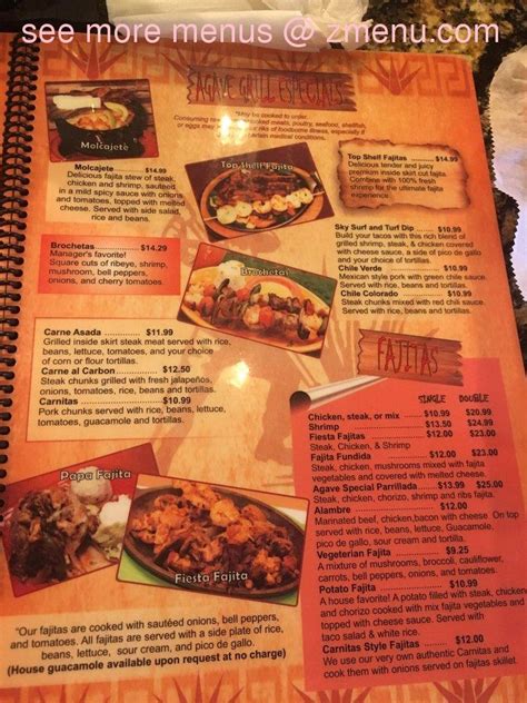 Online Menu of El Agave Mexican Grill, Oxford, MS