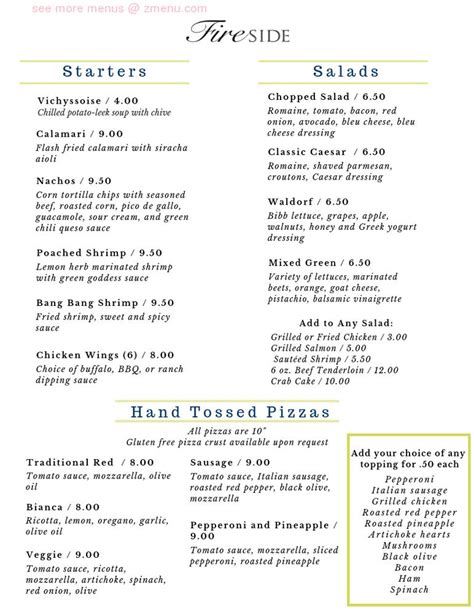 Online Menu of Fireside Pub, Mechanicsville, VA