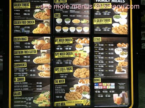 Online Menu of Golden Chick, Terrell, TX