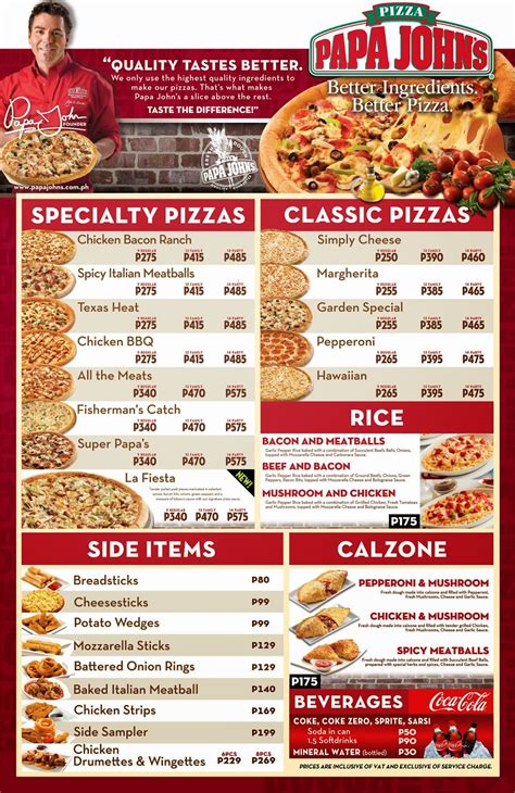 Online Menu of Papa Johns Pizza Restaurant, Chatsworth, …