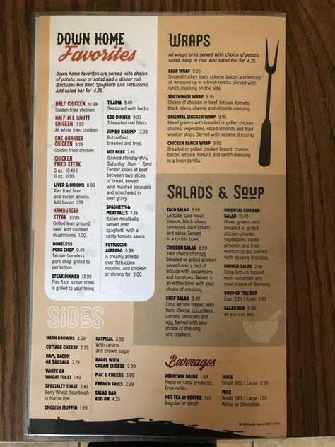 Online Menu of Roadhouse Cafe, Watertown, SD