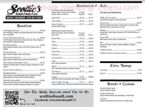 Online Menu of Scotties, Basalt, CO - menupix.com