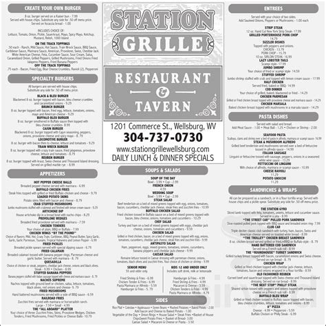 Online Menu of Station Grill, Wellsburg, WV