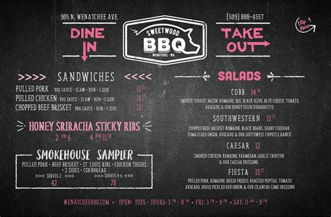 Online Menu of Sweetwood BBQ, Wenatchee, WA