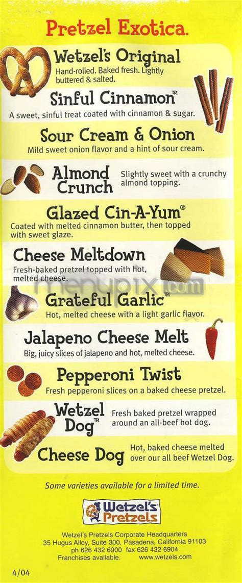 Online Menu of Wetzel