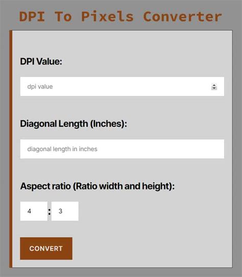 Online dpi calculator.  Calculate screen resolution and pixel density using width and heigh...