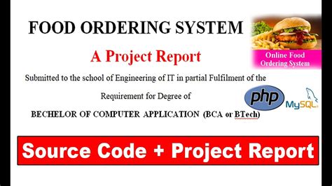 Online food ordering system project report ppt jobs