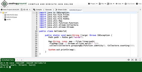 Online java compiler. Write and run your Java code using our online compiler.  Simple and e...