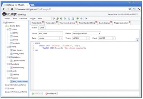 Online mysql client.  DbNinja is an advanced web-based application for MySQL database ...