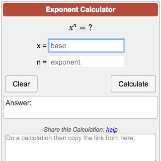Online power calculator.  Negative exponents, decimal exponents and large exponents.  Shows so...