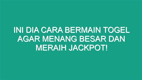 Online resmi yg bisa menang jackpot. Togel yang keluar kemarin.
