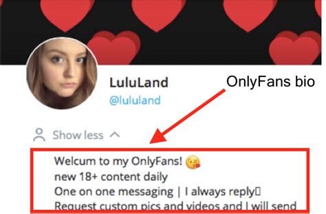 Only fans page examples