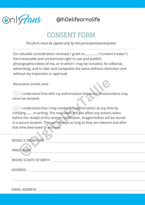 Onlyfans consent forms
