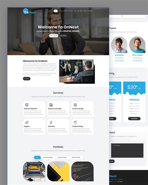 Onnext Free One Page Parallax Template