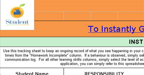 Ontario Report Card Learning Skills Tracking Sheet Template Google Sheets