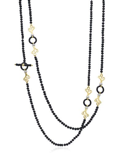 Onyx Beads Necklace Neiman Marcus