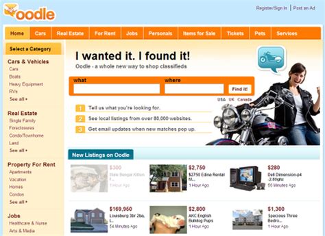 Oodle classifieds. More on Oodle Classifieds Oodle Classifieds is a great place to find used cars, used motorcycles, used RVs, used boats, apartments for rent, homes for sale, job listings, and local businesses. 