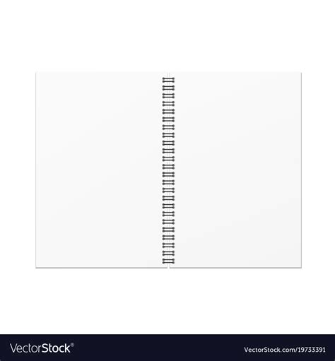 Open Blank Notebook Template Royalty Free Vector Image