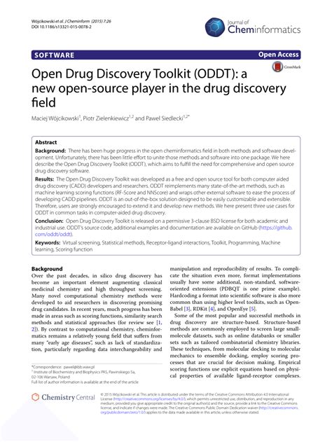 Open Drug Discovery Toolkit (ODDT): a new open-source player …