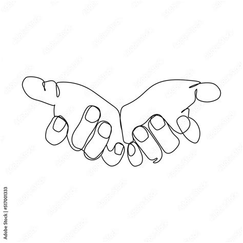 Open Hands Line Drawings
