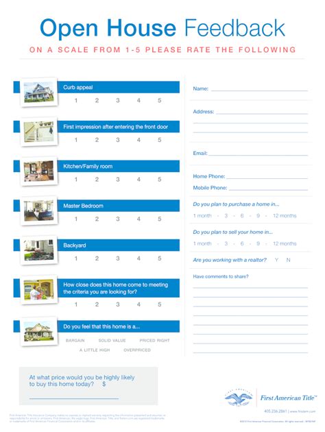 Open House Feedback Form Fill Out and Sign Printable PDF Template