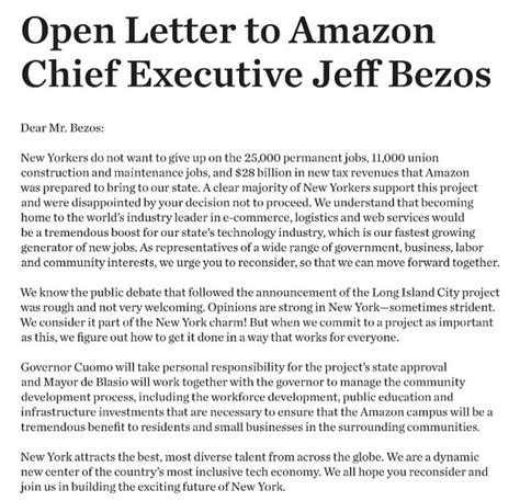 Open <strong>Open Letter to Amazon</strong> to Amazon