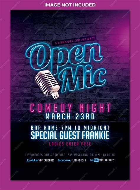 Open Mic Flyer Template For Your Next Comedy Event
