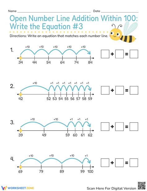 Open Number Line Worksheets