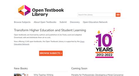 Open Textbook Websites