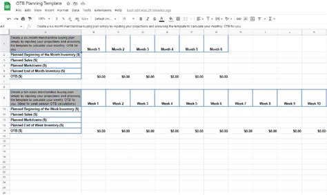 Open To Buy Spreadsheet Example in Open To Buy Plan