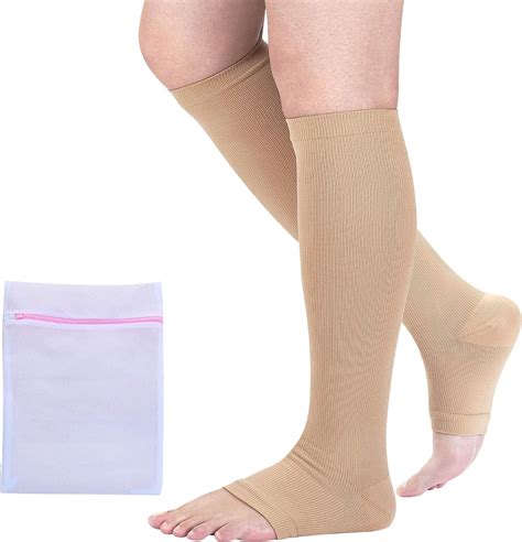 Open Toe Medical Compression Socks for Women & Men Flight