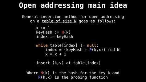 Open addressing hash table python.  Deletion in an open addressing hash table ¶ When deleti...