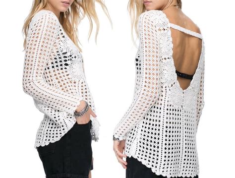 Open back crochet top PATTERN crochet TUTORIAL in English for Etsy