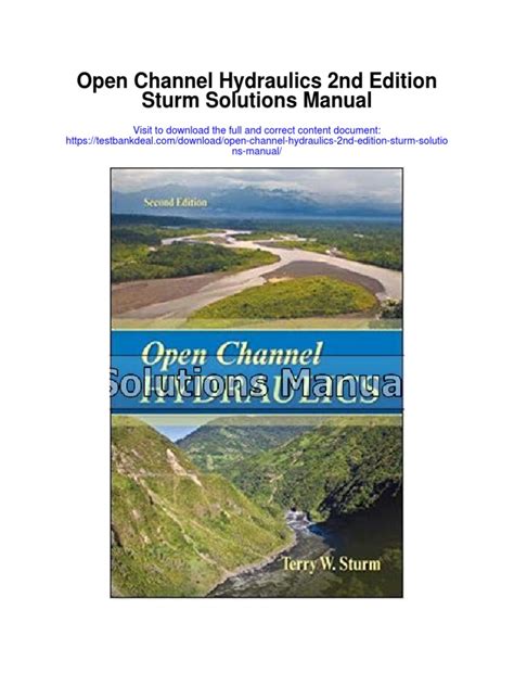 Open channel hydraulics solution manual sturm. - Cien ejercicios de econometria / hundred exercises of econometrics (economia y empresa / economy and business).