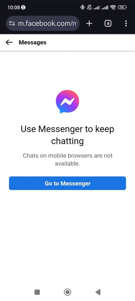 Open messenger in browser.  Accessing Messenger via a mobile browser is a storage-friendly opt...