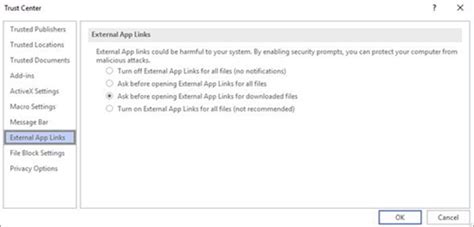 Open or trust a Visio file with External App Links - Microsoft …