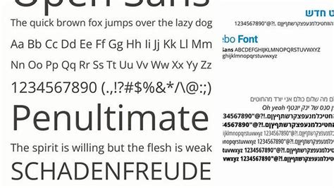 Open sans hebrew google fonts.  It was optimized for print, web, and mobile...