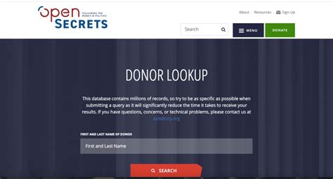 Open secrets donor lookup