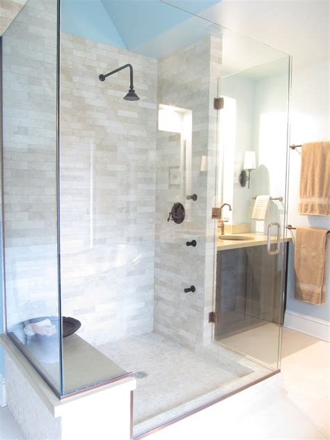 Open shower. There are many reasons to install a fiberglass shower in your bathroom. They’re easy to clean and maintain, they can change the look of your bathroom and they’re fairly inexpensive... 