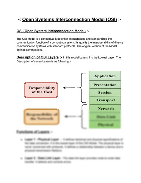 Open systems interconnection osi.  This model's goal .  The Open Systems Interconne...