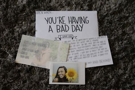 Open when you are having a bad day. Open when letters, Open when