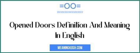 Open-door definition and meaning Collins English Dictionary