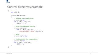 OpenMP 4.0 Syntax Examples Parallel Computing Control Flow