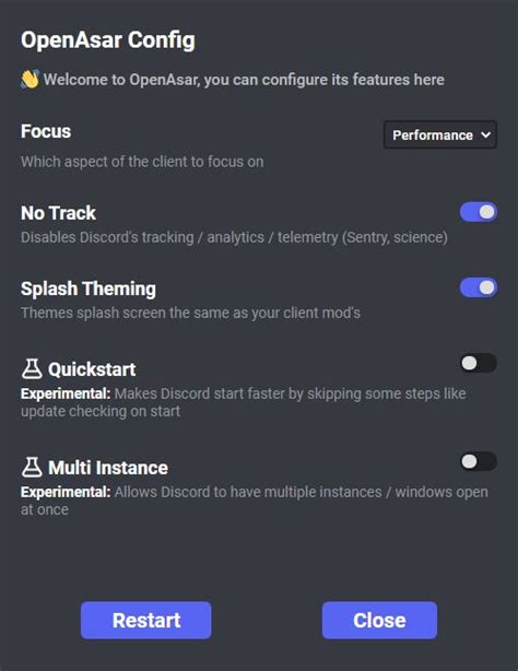 Openasar themes. This means you'll have to install OpenAsar again, for the new host version. However, the path to the Discord files changes with every host update, and OpenAsar's official installer hardcodes the path to a specific host version. ... Check out GreenMan36's OpenAsar supported Discord themes at ; About. Open-source alternative of Discord desktop's ... 