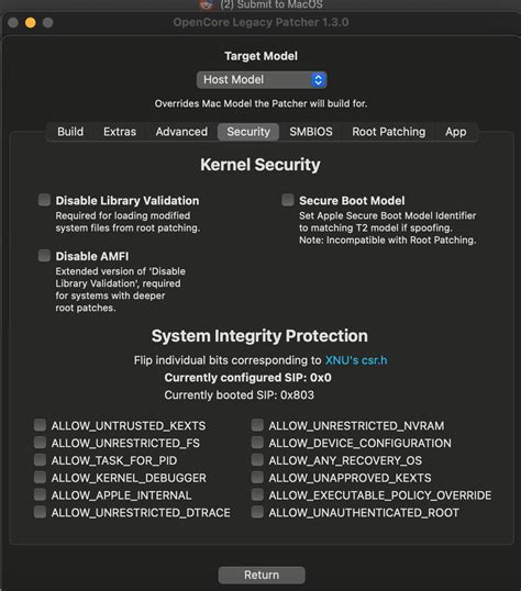 Opencore disable sip sequoia.  It is not possible to alter SIP whilst ...