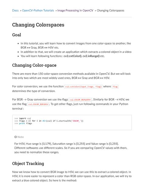 Opencv image processing. Mar 2, 2026 · Image Processing in OpenCV Changing Colorspaces Learn to...